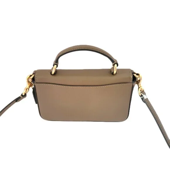 Coach CCK67 Mini Josie Top Handle Bag Crossbody Handbag Dark Stone Leather